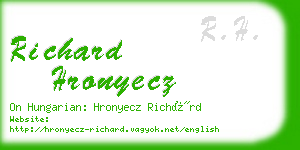 richard hronyecz business card